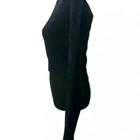 Fabletics Flora Seamless Long Sleeve Top Black Mesh Stretch Cropped Size L - Picture 3 of 6